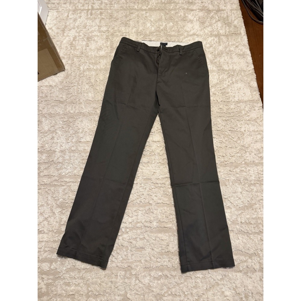Mens New 33x32 Dockets All Motion Comfort Pants Straight Fit Green/ Gray